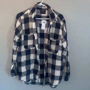 Abercrombie & Fitch navy & cream flannel